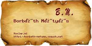 Borbáth Mátyás névjegykártya